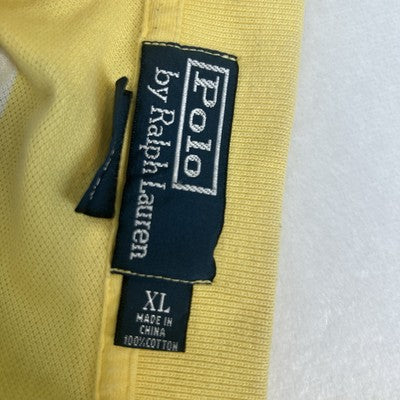 Polo Ralph Lauren Shirt Men XL Yellow Striped Custom Fit Casual 90s Red Pony