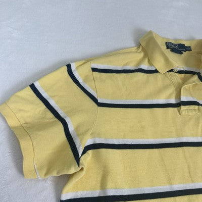 Polo Ralph Lauren Shirt Men XL Yellow Striped Custom Fit Casual 90s Red Pony