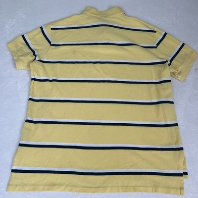 Polo Ralph Lauren Shirt Men XL Yellow Striped Custom Fit Casual 90s Red Pony
