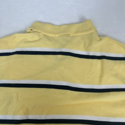 Polo Ralph Lauren Shirt Men XL Yellow Striped Custom Fit Casual 90s Red Pony