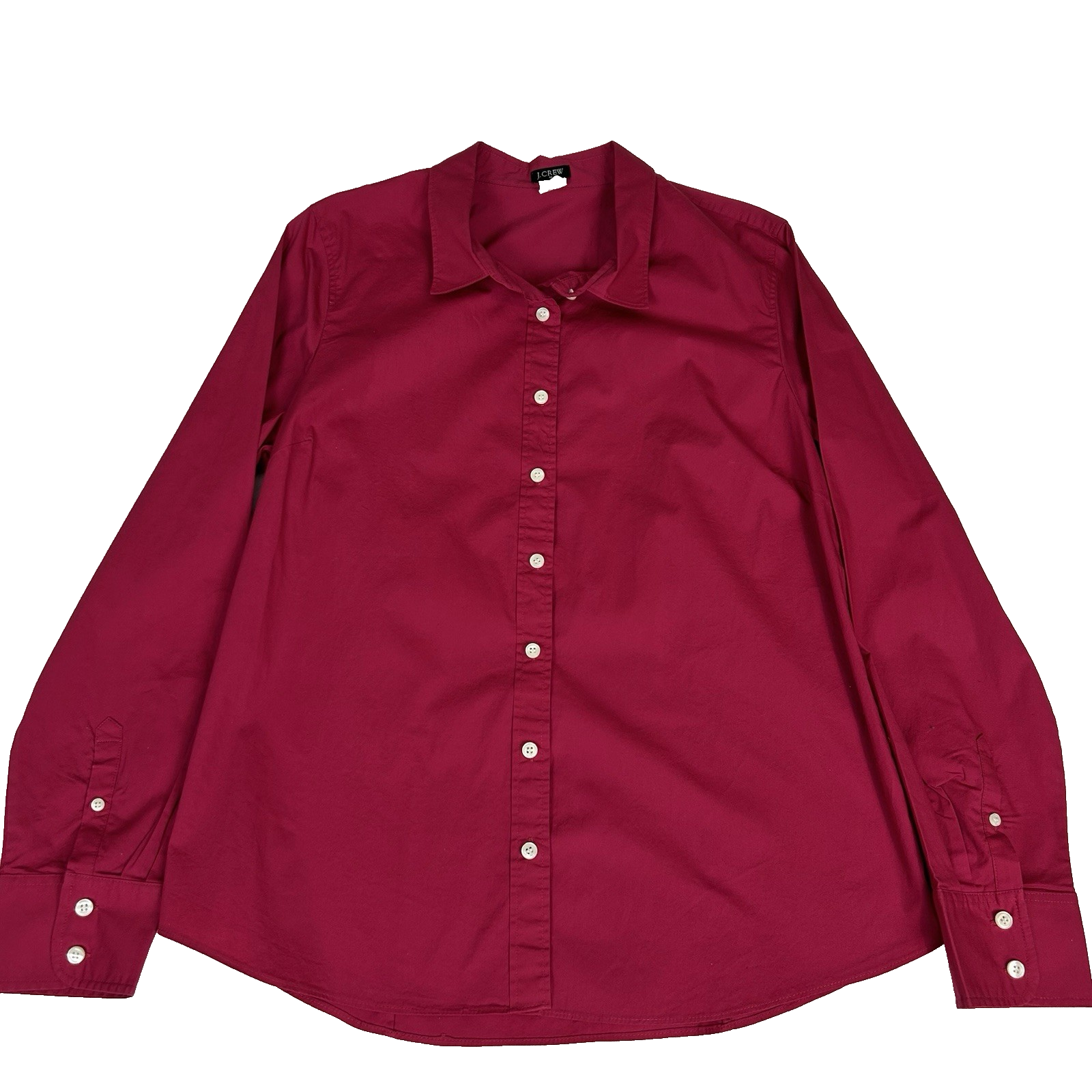J. Crew Womens Button-Up Collared Shirt Top Pink Size XL 97% Cotton Long Sleeve
