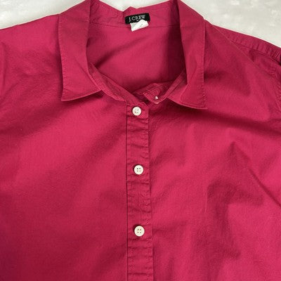 J. Crew Womens Button-Up Collared Shirt Top Pink Size XL 97% Cotton Long Sleeve