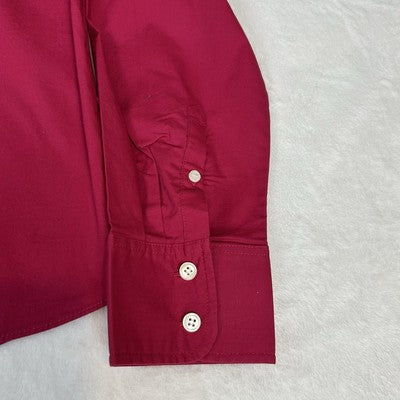 J. Crew Womens Button-Up Collared Shirt Top Pink Size XL 97% Cotton Long Sleeve