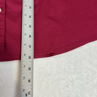 J. Crew Womens Button-Up Collared Shirt Top Pink Size XL 97% Cotton Long Sleeve