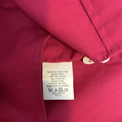 J. Crew Womens Button-Up Collared Shirt Top Pink Size XL 97% Cotton Long Sleeve