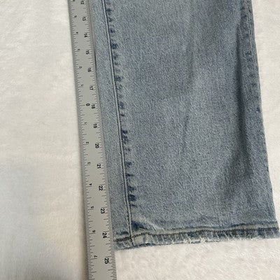 Pistola Jeans High Rise Distressed Straight Legs Size 27 Light Wash Organic Cotton