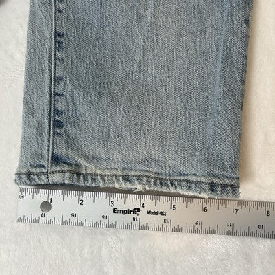 Pistola Jeans High Rise Distressed Straight Legs Size 27 Light Wash Organic Cotton