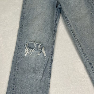 Pistola Jeans High Rise Distressed Straight Legs Size 27 Light Wash Organic Cotton
