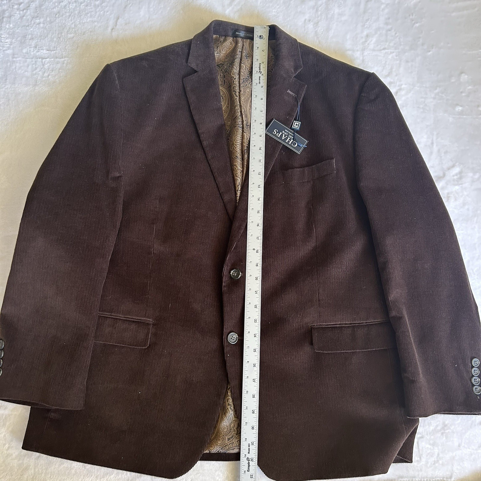 Chaps Blazer Mens 48R Brown Corduroy Sport Coat Classic Jacket NEW