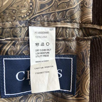 Chaps Blazer Mens 48R Brown Corduroy Sport Coat Classic Jacket NEW