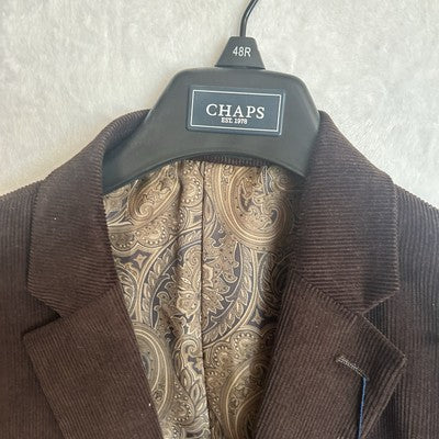 Chaps Blazer Mens 48R Brown Corduroy Sport Coat Classic Jacket NEW