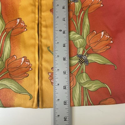 St John Sport by Marie Gray Jacket Size Small Orange Butterfly Floral Art to Wear