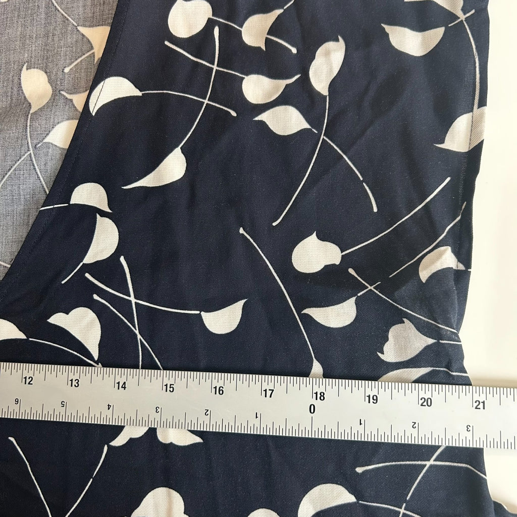 Ann Taylor Dress Womens Petite 8 Blue Wrap Floral Print Tie Waist Romantic Chic