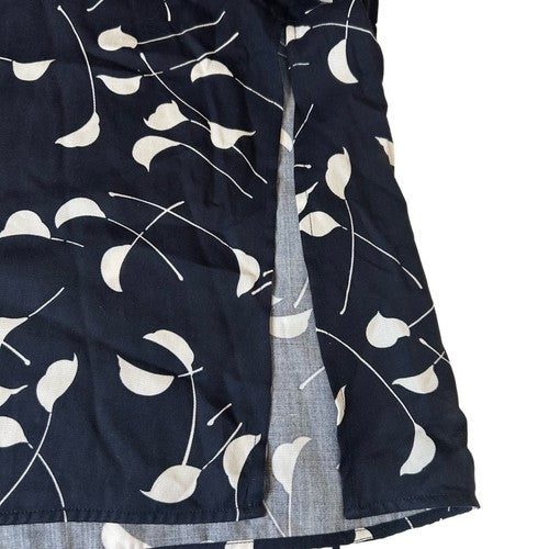 Ann Taylor Dress Womens Petite 8 Blue Wrap Floral Print Tie Waist Romantic Chic