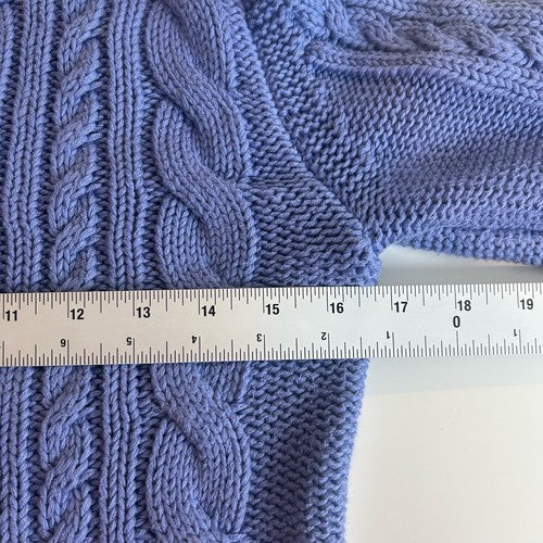 LL Bean Sweater Women Small Purple Cable Knit Long Sleeve Mock Neck Classic Preppy