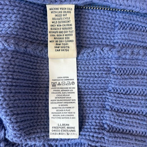 LL Bean Sweater Women Small Purple Cable Knit Long Sleeve Mock Neck Classic Preppy