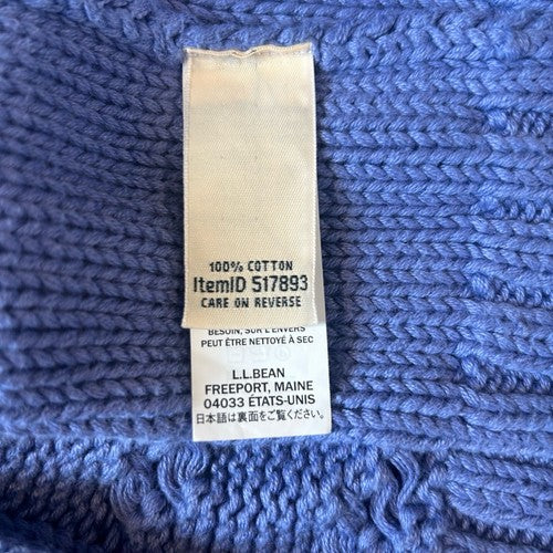 LL Bean Sweater Women Small Purple Cable Knit Long Sleeve Mock Neck Classic Preppy