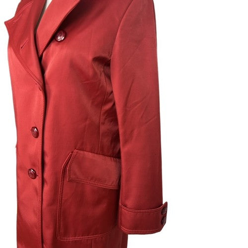 Cole Haan Coat Womens Size 2 Red Double Breasted Notched Collar Vintage Classic