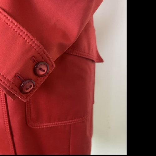 Cole Haan Coat Womens Size 2 Red Double Breasted Notched Collar Vintage Classic