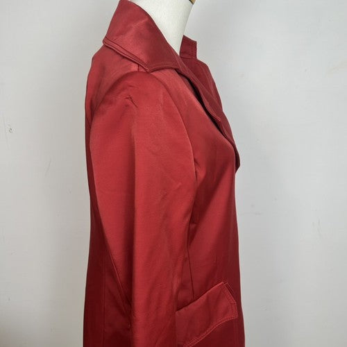 Cole Haan Coat Womens Size 2 Red Double Breasted Notched Collar Vintage Classic