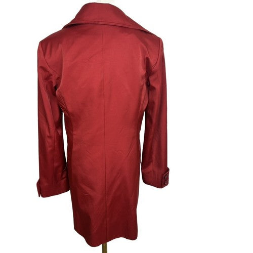 Cole Haan Coat Womens Size 2 Red Double Breasted Notched Collar Vintage Classic