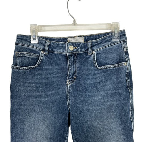 Free People Jeans Womens W29 Blue Denim Flare Modern Cropped Raw Hem Trendy