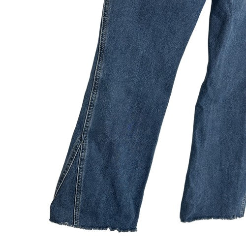 Free People Jeans Womens W29 Blue Denim Flare Modern Cropped Raw Hem Trendy