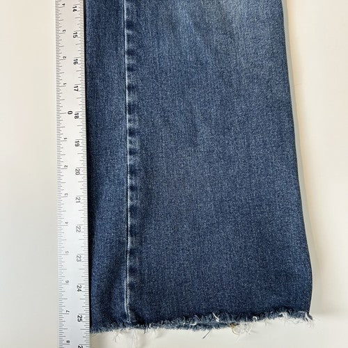 Free People Jeans Womens W29 Blue Denim Flare Modern Cropped Raw Hem Trendy
