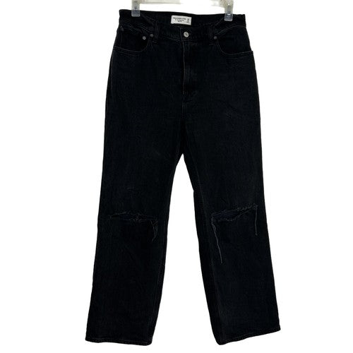 Abercrombie Fitch Jeans Womens Size 29 Short Black 90s Relaxed High Rise Distressed