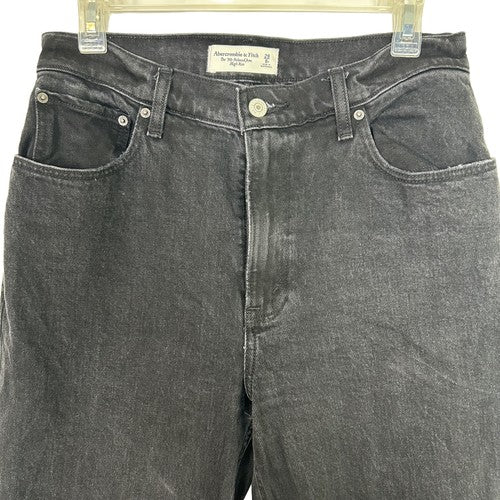 Abercrombie Fitch Jeans Womens Size 29 Short Black 90s Relaxed High Rise Distressed