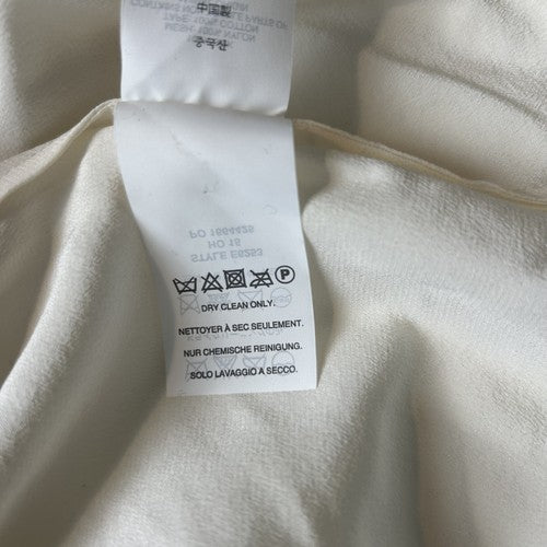 J Crew Blouse Womens 12 Beige 100% Silk Long Sleeve Sheer Detail Elegant Modern