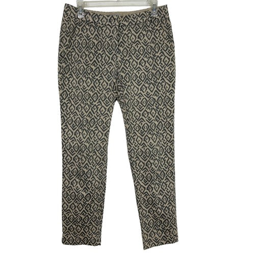 Marinotti Pants Womens 44 Aztec Pattern Slim Fit Made in Italy Cotton Boho Retro