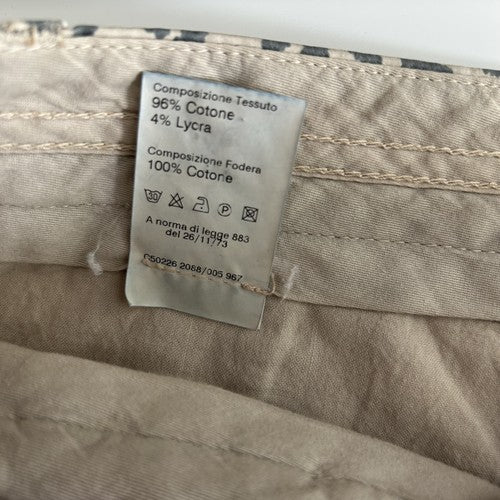 Marinotti Pants Womens 44 Aztec Pattern Slim Fit Made in Italy Cotton Boho Retro
