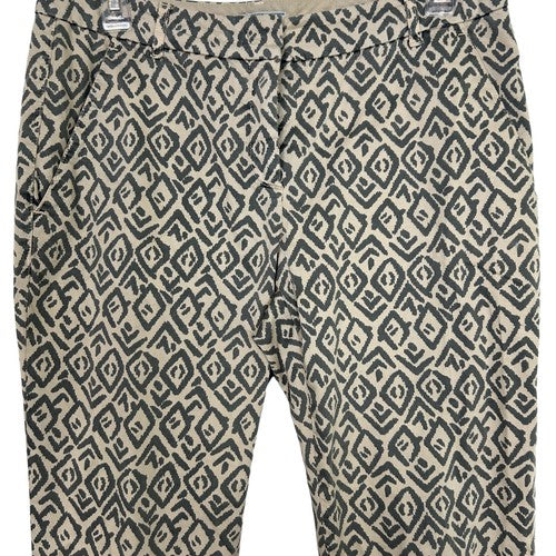 Marinotti Pants Womens 44 Aztec Pattern Slim Fit Made in Italy Cotton Boho Retro