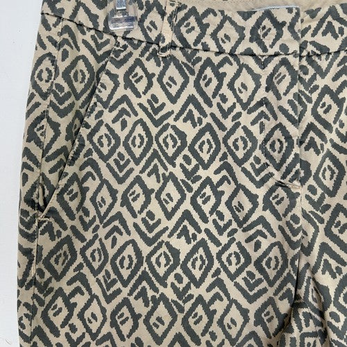 Marinotti Pants Womens 44 Aztec Pattern Slim Fit Made in Italy Cotton Boho Retro