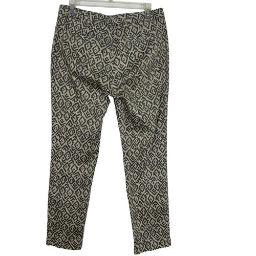 Marinotti Pants Womens 44 Aztec Pattern Slim Fit Made in Italy Cotton Boho Retro