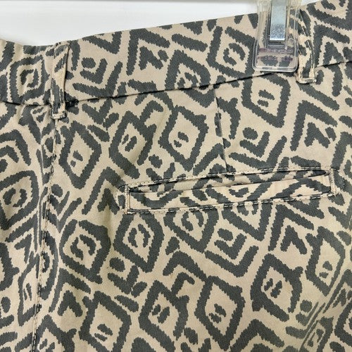 Marinotti Pants Womens 44 Aztec Pattern Slim Fit Made in Italy Cotton Boho Retro