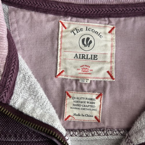 Fatface Pullover Womens US4 Purple Airlie High Collar Vintage Wash Casual Sporty
