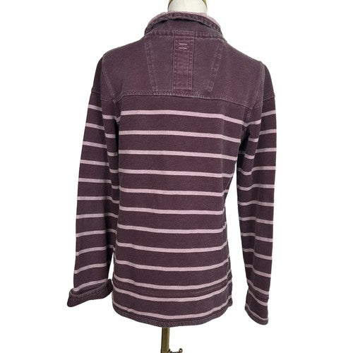 Fatface Pullover Womens US4 Purple Airlie High Collar Vintage Wash Casual Sporty