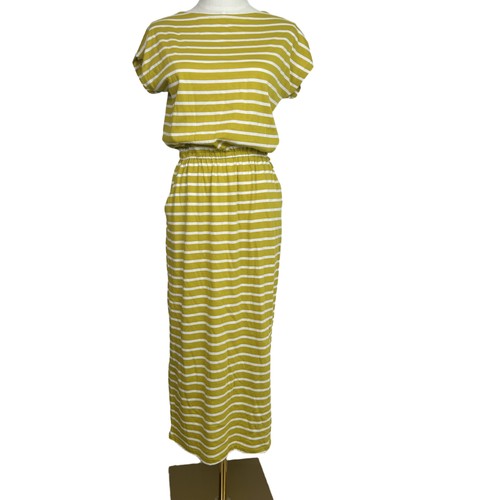 Boden T-shirt Dress Midi Womens US 8R /UK12 Green Striped Boat Neck Short Sleeve