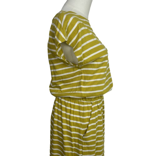 Boden T-shirt Dress Midi Womens US 8R /UK12 Green Striped Boat Neck Short Sleeve