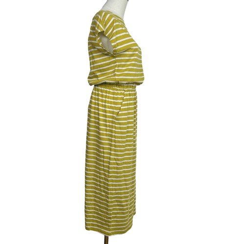 Boden T-shirt Dress Midi Womens US 8R /UK12 Green Striped Boat Neck Short Sleeve