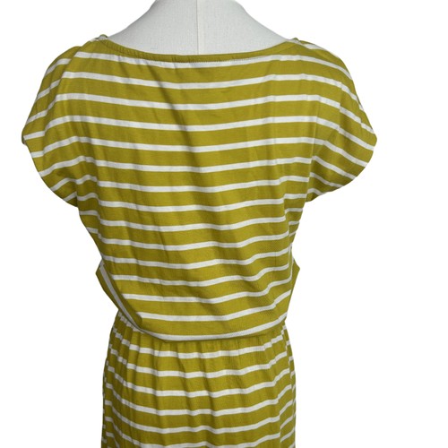 Boden T-shirt Dress Midi Womens US 8R /UK12 Green Striped Boat Neck Short Sleeve