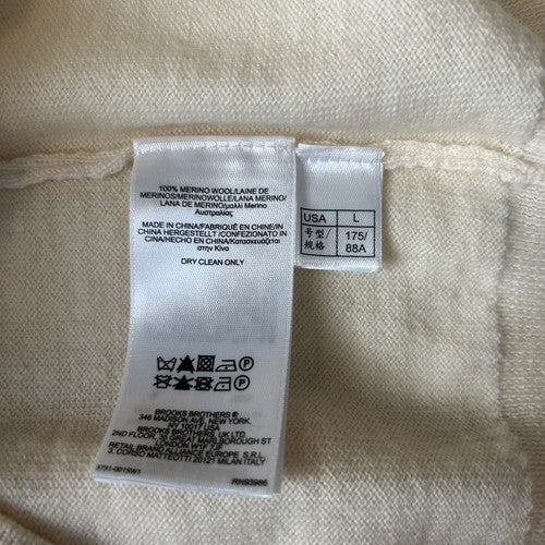 Brooks Brothers Sweater Womens Large Beige Turtleneck 100% Merino Wool Classic