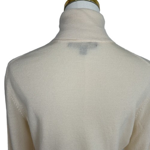 Brooks Brothers Sweater Womens Large Beige Turtleneck 100% Merino Wool Classic