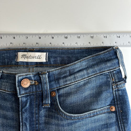 Madewell Jeans Womens Size 26 Blue 9" High Rise Skinny Crop RawHem Minimalist City
