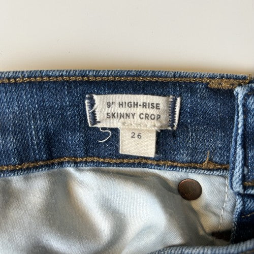 Madewell Jeans Womens Size 26 Blue 9" High Rise Skinny Crop RawHem Minimalist City
