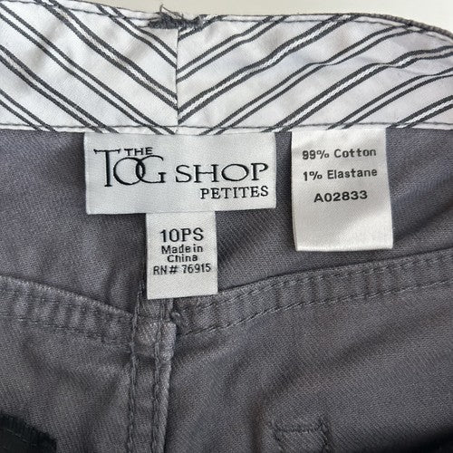 The Tog Shop Pants Womens 10 Petite Dark Gray Straight Leg Elastic Waist Classic