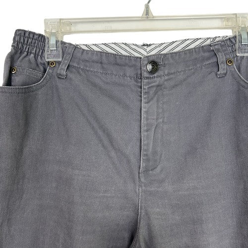 The Tog Shop Pants Womens 10 Petite Dark Gray Straight Leg Elastic Waist Classic