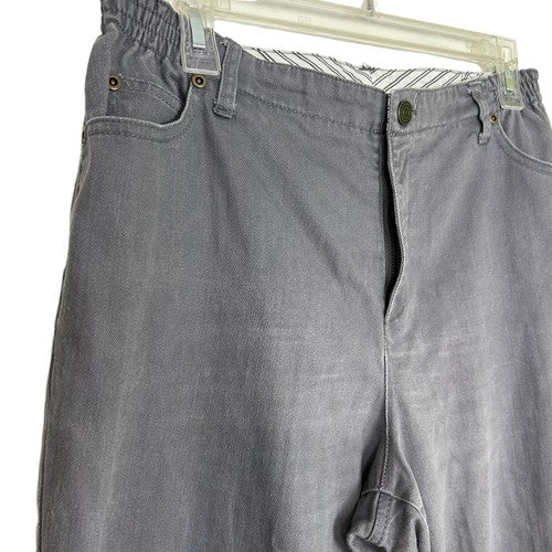The Tog Shop Pants Womens 10 Petite Dark Gray Straight Leg Elastic Waist Classic